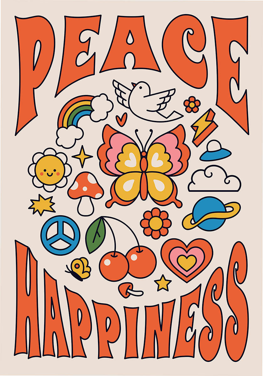 Peace, Love, & Happiness  Peace and love, Hippie art, Hippie love
