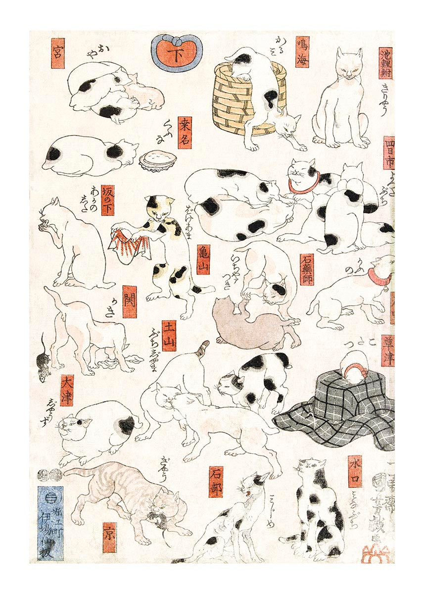 Utagawa Kuniyoshi - Cats vintage japanese poster – Poster Wall