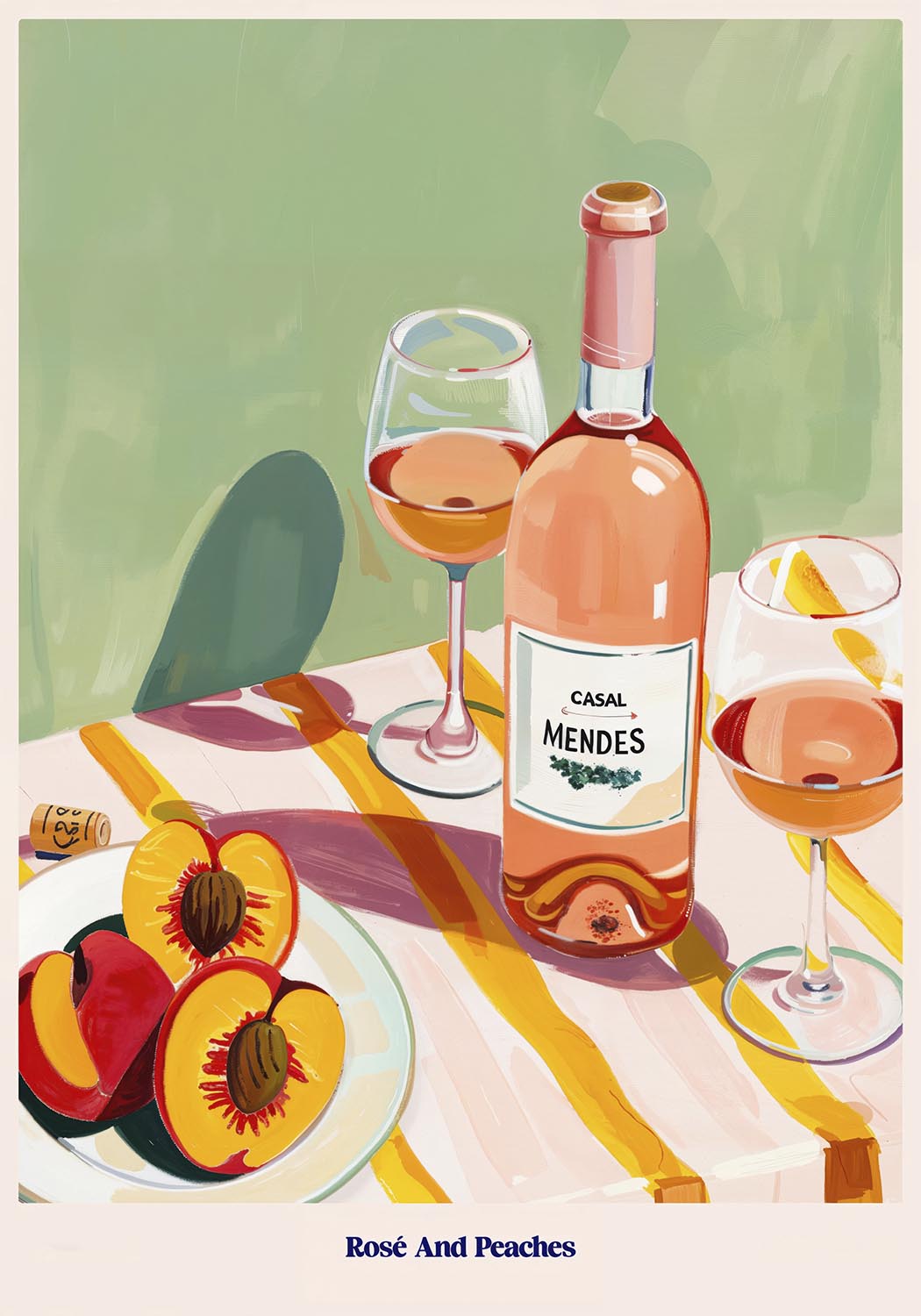 Rose and peaches poster