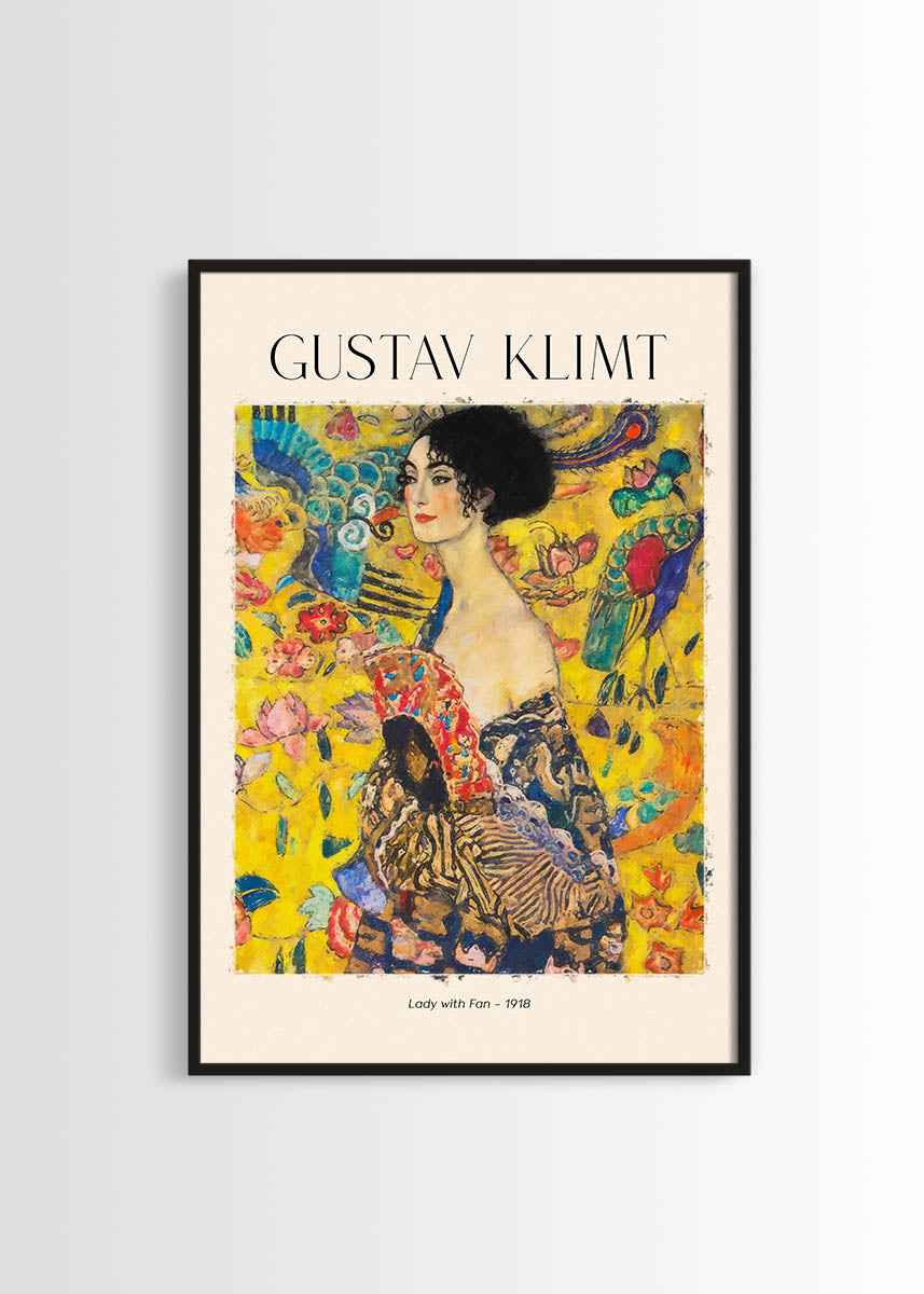 グスタフ・クリムト作「扇を持つ女」ポスターを購入する - エレガント 
