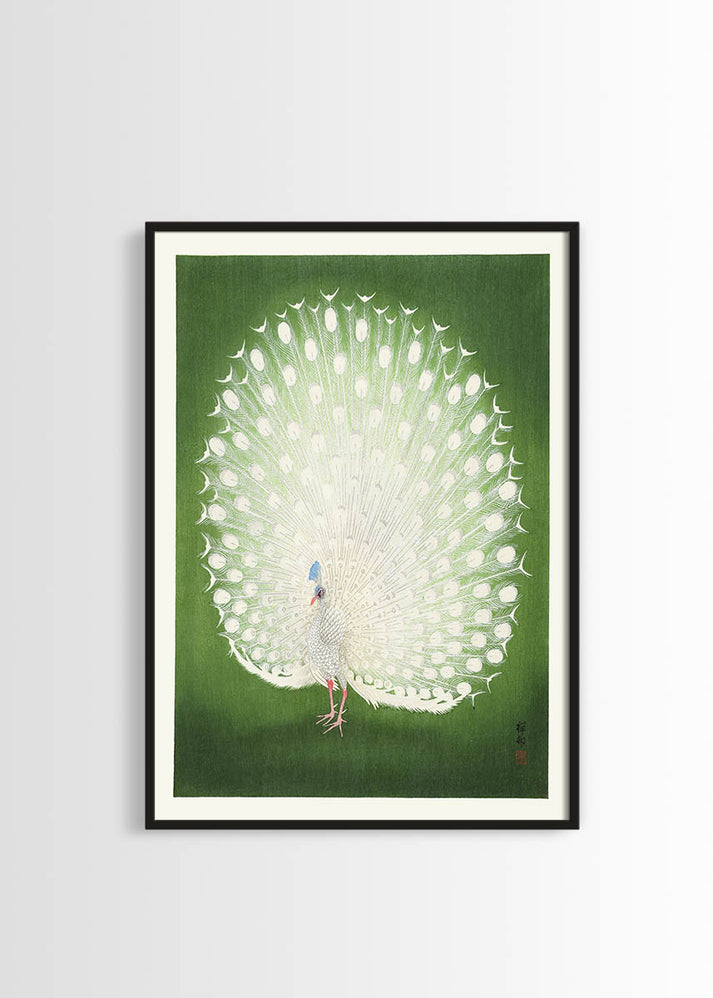 Ohara Koson - Green Peacock Vintage Japanese Poster – Poster Wall