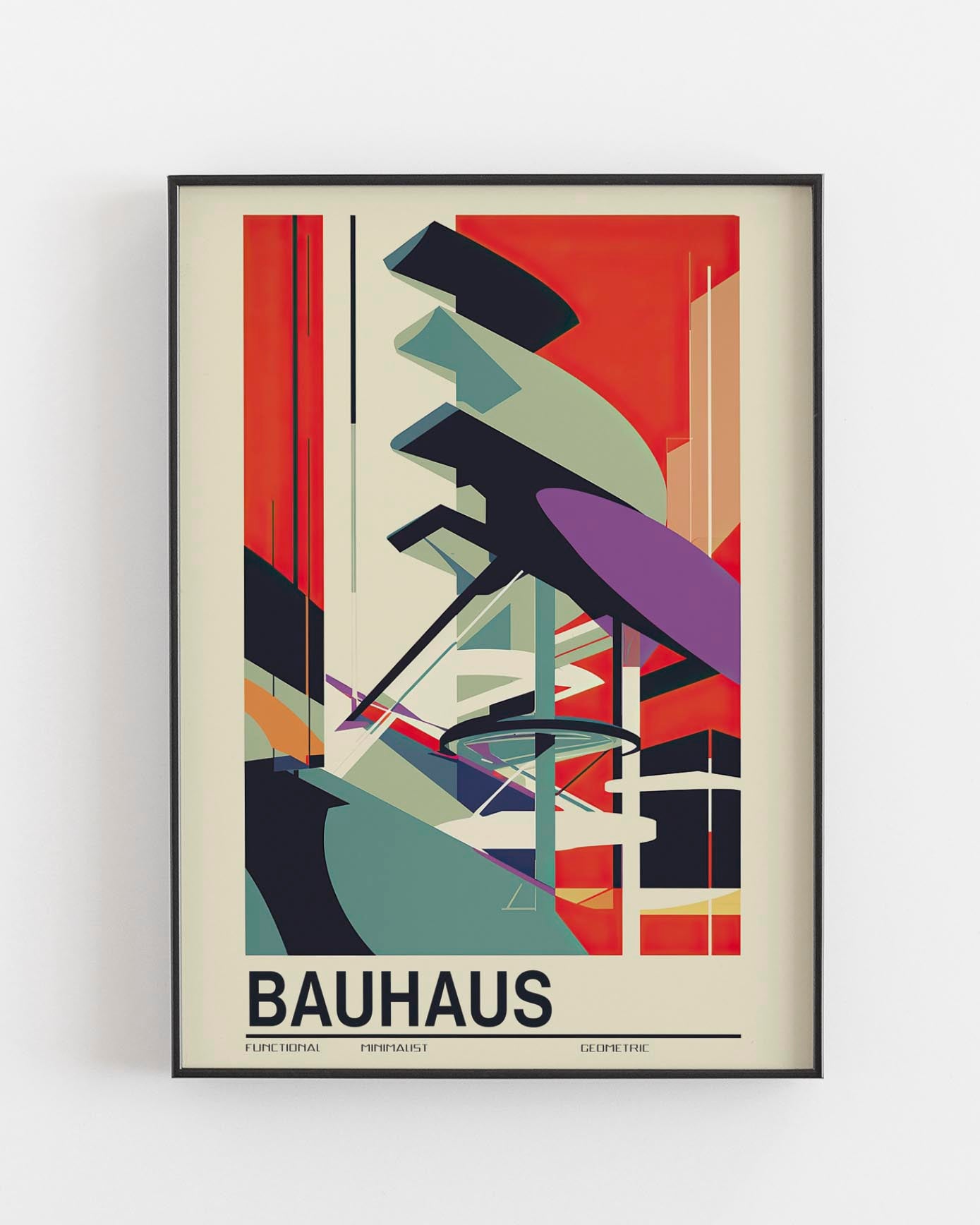 バウハウスの芸術：時代を超えた建築を称えるイラスト入りポスター 