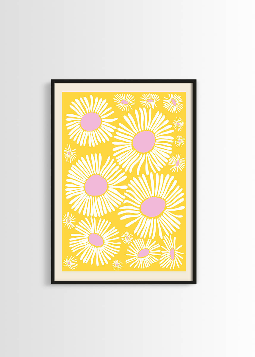 Flower flower background – yellow market poster Wall Poster